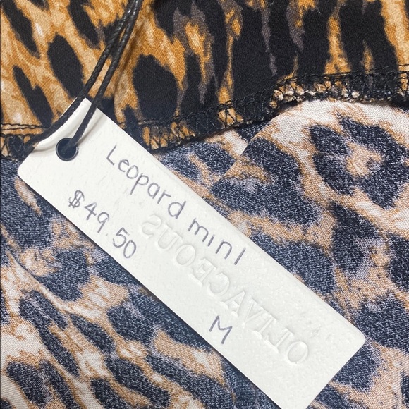 Olivaceous Leopard Print mini Slip Dress with spaghetti straps size medium - Picture 8 of 9